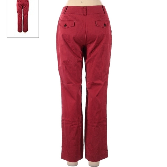 Talbots Red Chino Pants Stretch Women's Size 6 Slit Pockets Career Office EUC - Picture 2 of 6